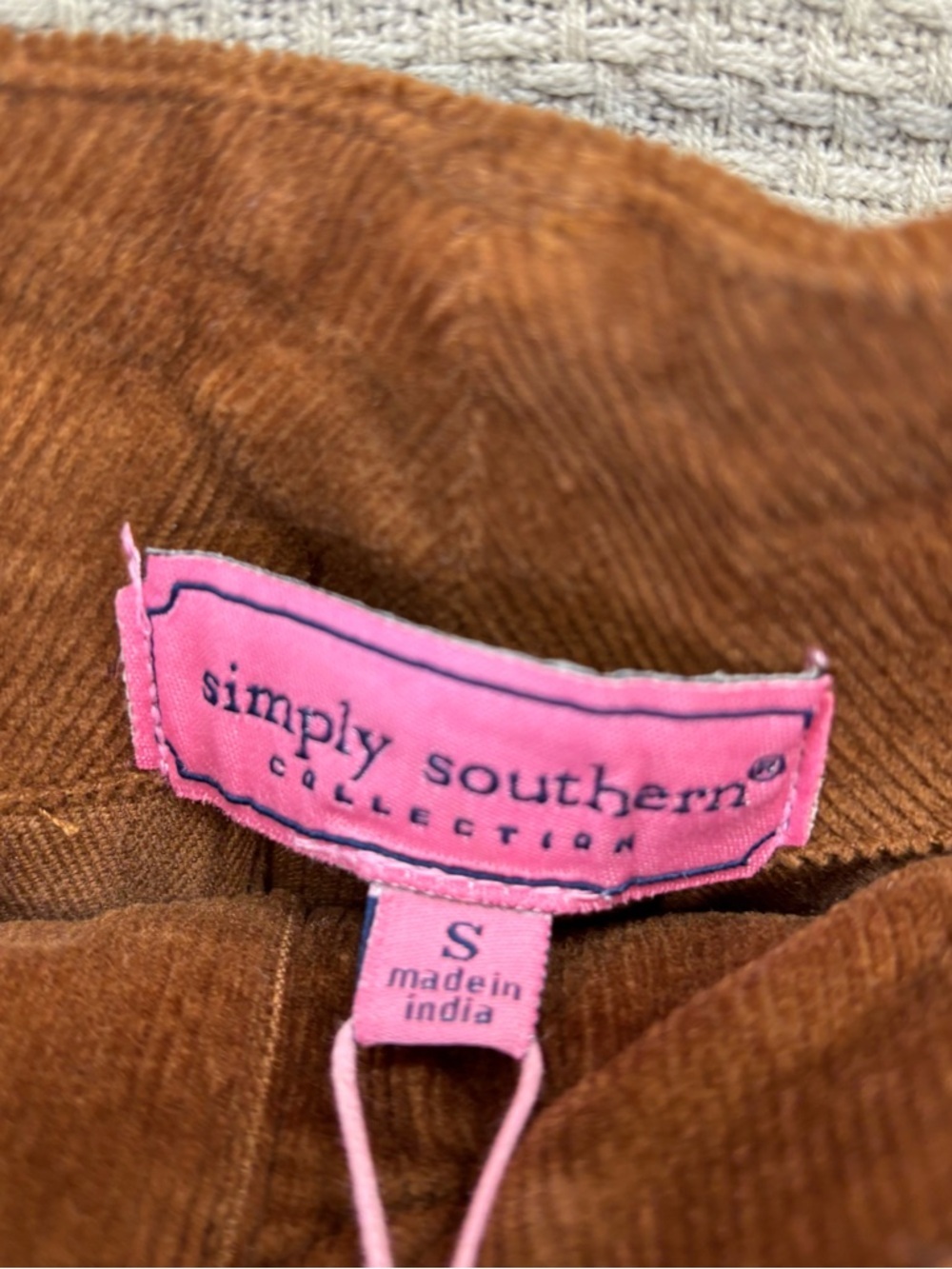 NWT Simply Southern Women’s Brown Corduroy Pants Size Small Boho Spring Preppy - Picture 3 of 10